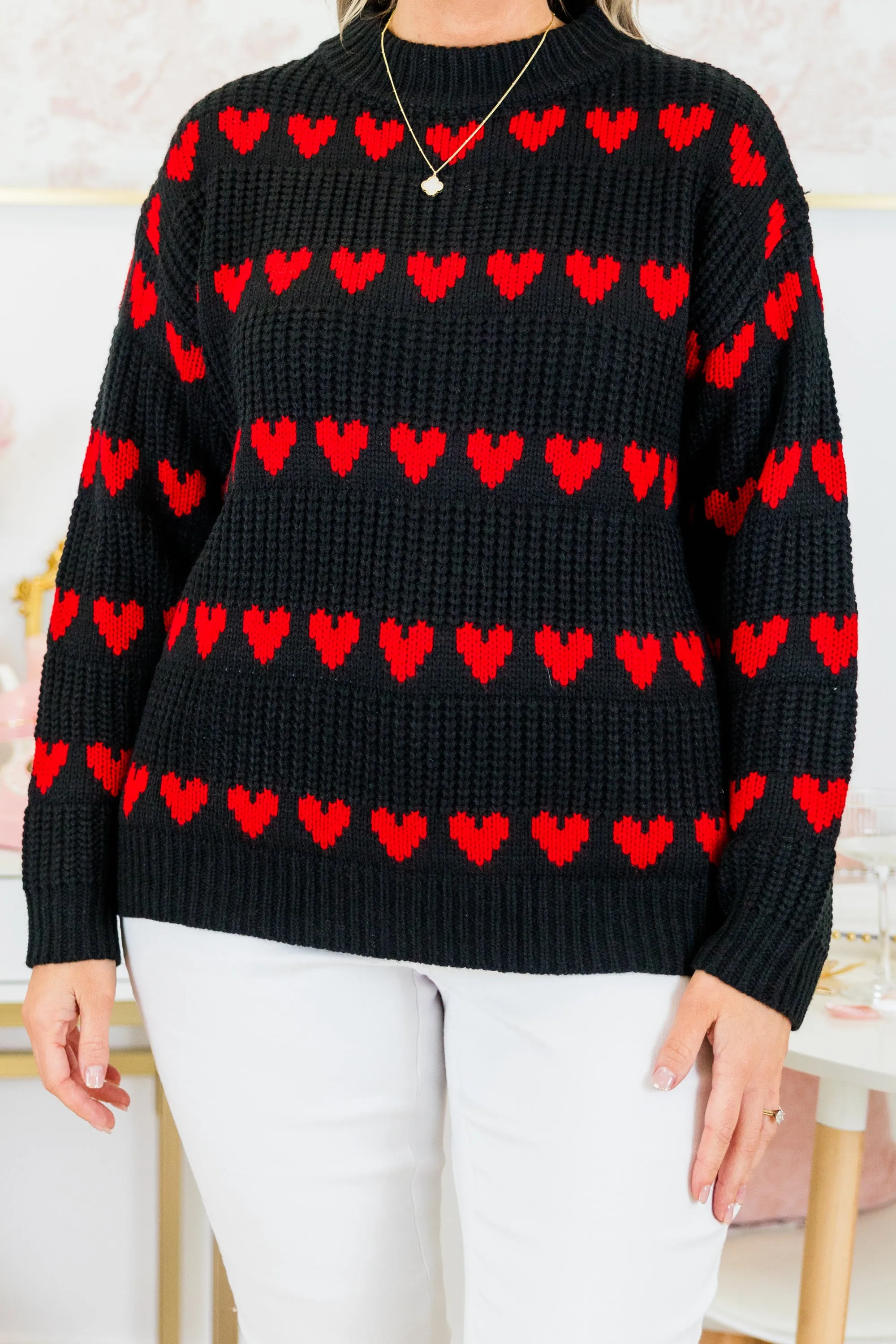 Intricate Charm Sweater, Black